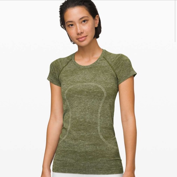 lululemon athletica Tops - Lululemon Swiftly Speed Short Sleeve 6
White / Everglades / Black / Field …